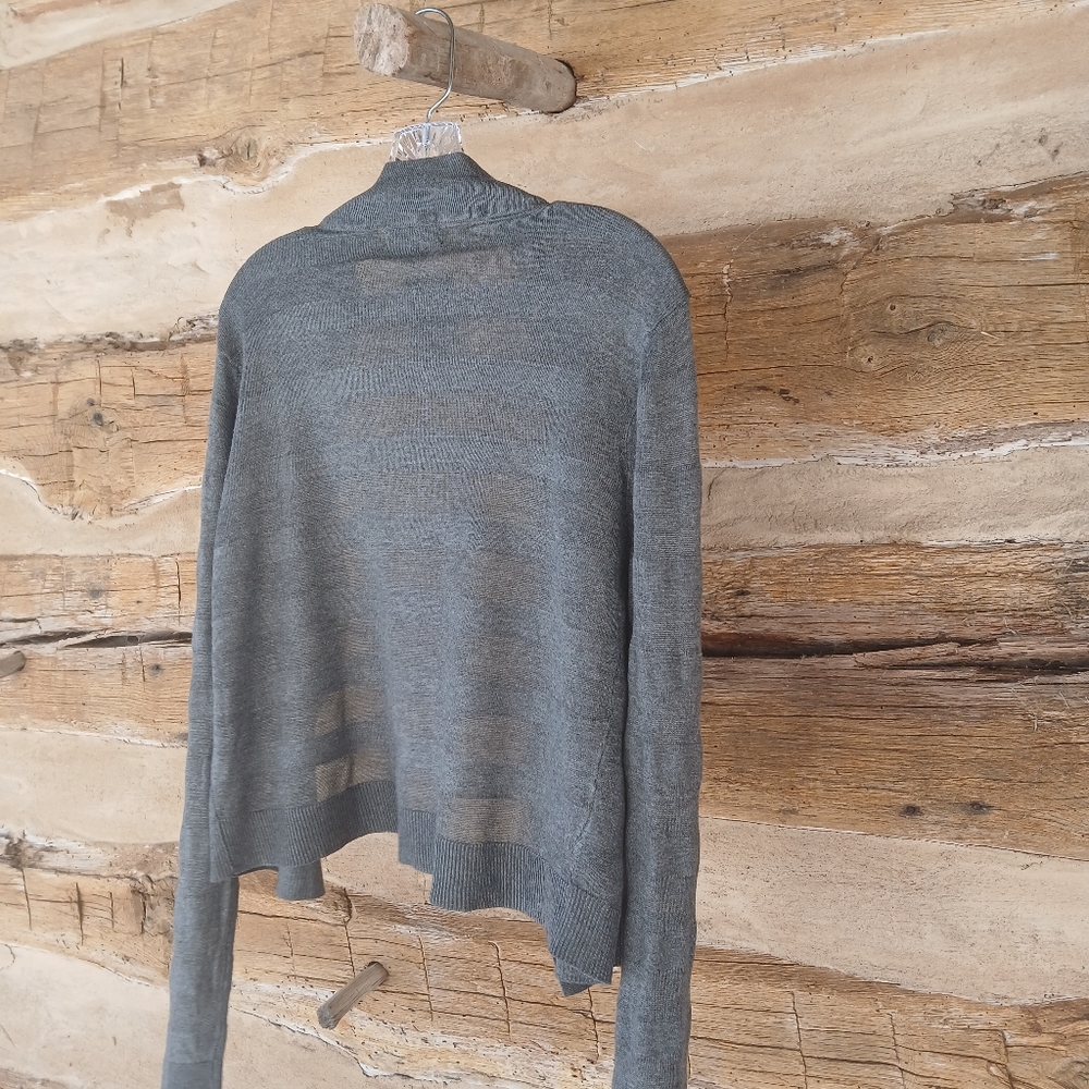 Esperanza Charcoal Open Front Shadow Striped Cardigan XL - Picture 6 of 9